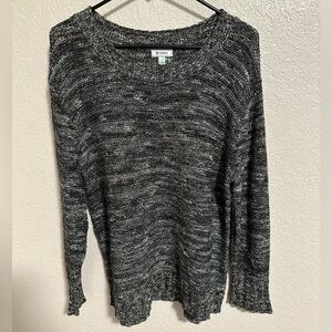 Susina Black and White Marbled Women's Sweater